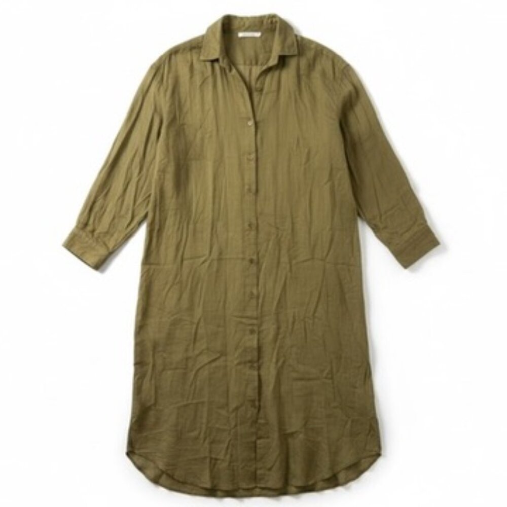 FC Mes Demoiselles Cotton Oversized Sheer Shirt – Olive Size 1 , FR 38/40 US 10